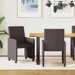 vidaXL Chaises de Salle à Manger avec Roues 2 Pièces Marron foncé