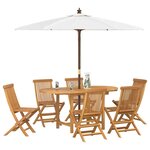 vidaXL Ensemble de salle à manger pour jardin 7 Pièces Marron