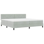 Lit avec sommier et matelas vidaXL Gris clair 200x200 cm Velours
