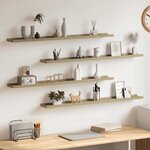 vidaXL Étagères murales 4 Pièces chêne sonoma 100x9x3 cm