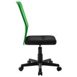 vidaXL Chaise de bureau Noir et vert 44x52x100 cm Tissu en maille