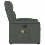 vidaXL Fauteuil inclinable de massage électrique Gris foncé Tissu