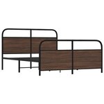 vidaXL Cadre de lit en métal sans matelas chêne marron 160x200 cm