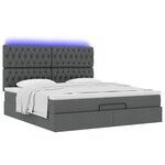 VidaXL Cadre de lit ottoman avec matelas gris foncé 180x200 cm tissu