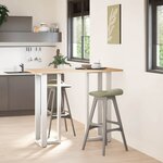 vidaXL Pieds de table de bar en T  2 pièces  blanc  50 x 35 x (110-111) cm  acier