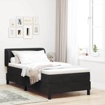 Lit avec sommier tapissier vidaXL et matelas noir 100x200 cm en velours