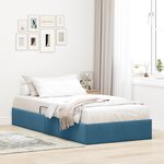 vidaXL Cadre de lit ottoman Bleu foncé 90 x 200 cm Velours