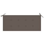 vidaXL Banc Batavia avec coussin taupe 120 cm Bois de teck massif