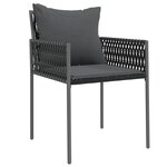 vidaXL Ensemble de salle à manger pour jardin 5 Pièces Noir Poly rotin