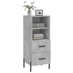 vidaXL Buffet Gris béton 34 5x34x90 cm Bois d'ingénierie