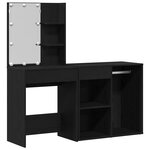 vidaXL Table de maquillage avec LED et cabinet chêne noir bois d'ingénierie