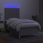 vidaXL Sommier à lattes de lit et matelas et LED Gris clair 90x190cm