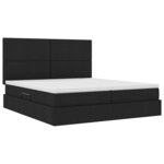vidaXL Lit de rangement LED avec matelas Noir 180 x 200 cm Tissu