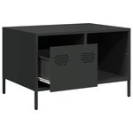 vidaXL Table basse noir 68 5x50x43 5 cm acier laminé à froid