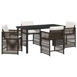 vidaXL Ensemble de salle à manger pour jardin 5 Pièces Marron polyrotin