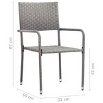 vidaXL Ensemble à manger de jardin 9 Pièces Résine tressée Anthracite