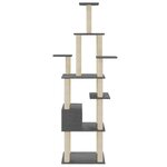 vidaXL Arbre à chat avec griffoirs en sisal Gris foncé 183 cm