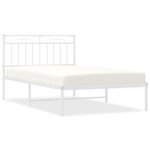 vidaXL Cadre de lit métal sans matelas et tête de lit blanc 107x203 cm