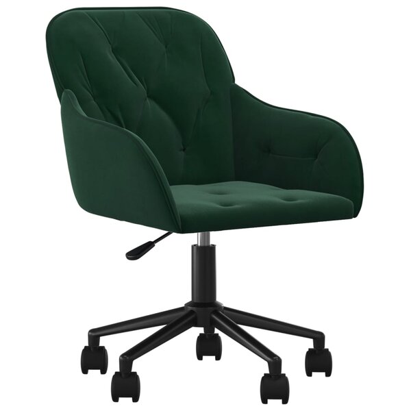 Chaise fauteuil siège pivotante de bureau informatique étude foncévelours vert 02_0024186