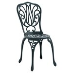 Ensemble de jardin bistro 3 pièces vert en aluminium style fonte
