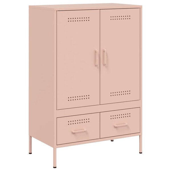 vidaXL Buffet haut rose 68x39x101 5 cm acier