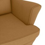 vidaXL Fauteuil à bascule à oreilles en velours marron bois massif