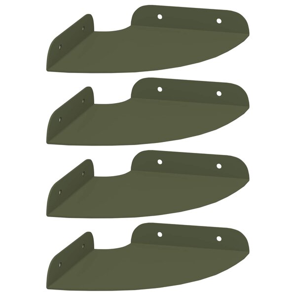 vidaXL Étagère flottante avec étagère 4 Pièces Vert olive 15 x 15 x 2 cm