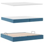 vidaXL Lit de rangement LED avec matelas Bleu foncé 200 x 200 cm