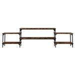 vidaXL Meuble TV chêne fumé 197x35x52 cm bois d'ingénierie