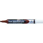 Marqueur tableaux blancs maxiflo  pointe biseautée moyenne  marron pentel