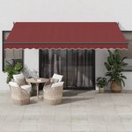 vidaXL Auvent rétractable automatique bordeaux 450x300 cm