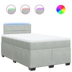vidaXL Sommier à lattes de lit et matelas Gris clair 120x200cm Velours