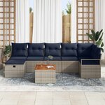 vidaXL Ensemble de canapé de jardin avec coussin 8 Pièces Gris polyrotin