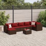 vidaXL Salon de jardin avec coussins 8 Pièces marron résine tressée