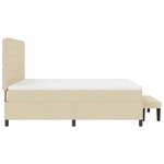vidaXL Lit à ressorts avec coussin Crème 180 x 200 cm tissu