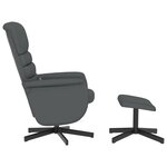 vidaXL Fauteuil inclinable de massage avec repose-pied gris similicuir