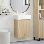 vidaXL Meuble de salle de bain avec robinet Chêne Sonoma