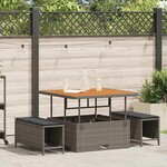 vidaXL Ensemble de salle à manger pour jardin 3 Pièces Gris Poly rotin