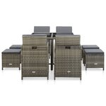 vidaXL Ensemble à manger d'extérieur 9Pièces et coussins Résine tressée