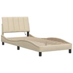 vidaXL Cadre de lit sans matelas Hanko crème 90x200 cm tissu