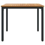 Table de jardin vidaXL 90x90x75 cm en bois d'acacia massif et métal