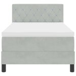 vidaXL Lit à ressorts avec matelas Gris clair 100 x 200 cm Velours