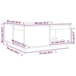 vidaXL Table basse Gris 80x81x36 5 cm Bois massif de pin