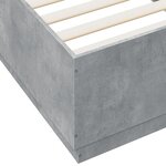 vidaXL Cadre de lit avec lumières LED gris béton 100x200 cm