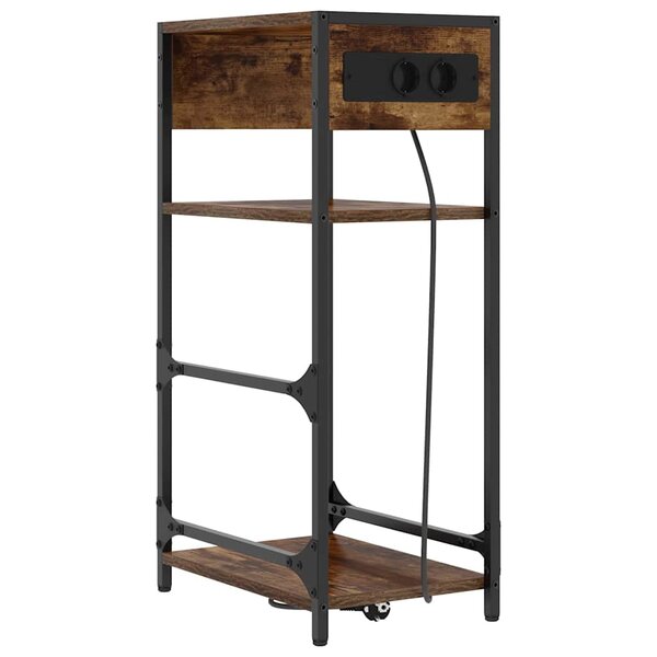 vidaXL Cabinet de chevet Chêne fumé 40 x 27 x 76 cm Bois d'ingénierie