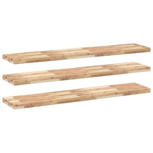 vidaXL Étagères flottantes 3 Pièces 120x30x4 cm acacia massif non traité