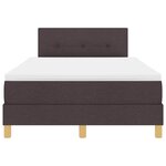 vidaXL Lit avec sommier et matelas & LED marron foncé 120x200 cm en tissu
