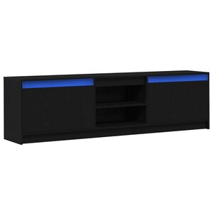 vidaXL Unites TV 2 Pièces Noir 180 x 34 x 50 cm Bois d'ingénierie