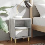 vidaXL Tables de chevet pieds en bois 2 Pièces Sonoma gris 40x30x50 cm