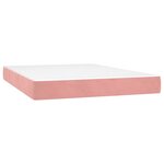 vidaXL Sommier à lattes de lit avec matelas LED Rose 140x190cm Velours